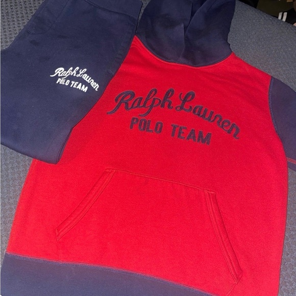 Polo Ralph Lauren Other - Polo by Ralph Lauren Red and Navy Kids Matching Hoodie Set